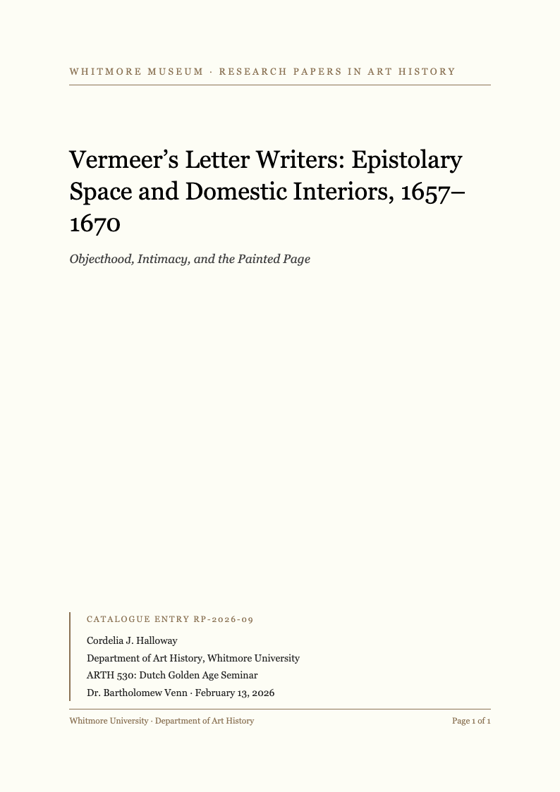 Museum catalog apa title page